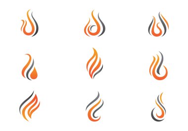 ateş alev logosu şablonu