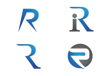 R harfi logo ve şablon