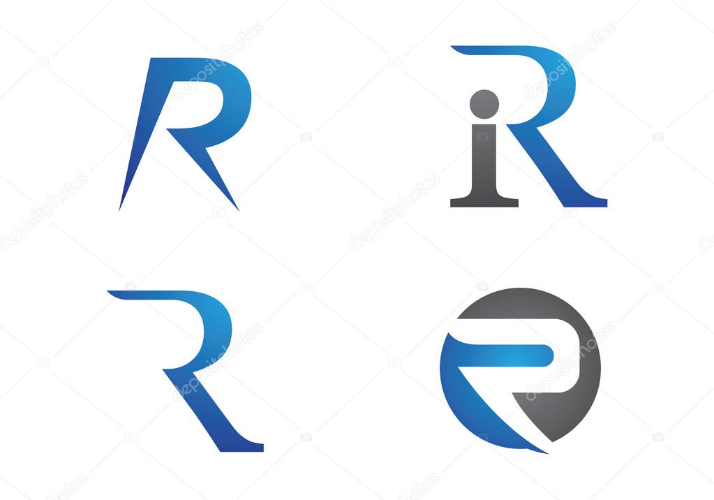 R letter logo and template
