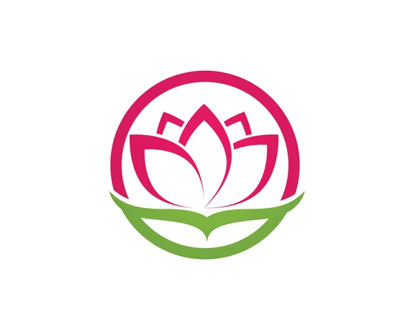 Lotus και λουλούδι λογότυπο και πρότυπο — Διανυσματικό Αρχείο