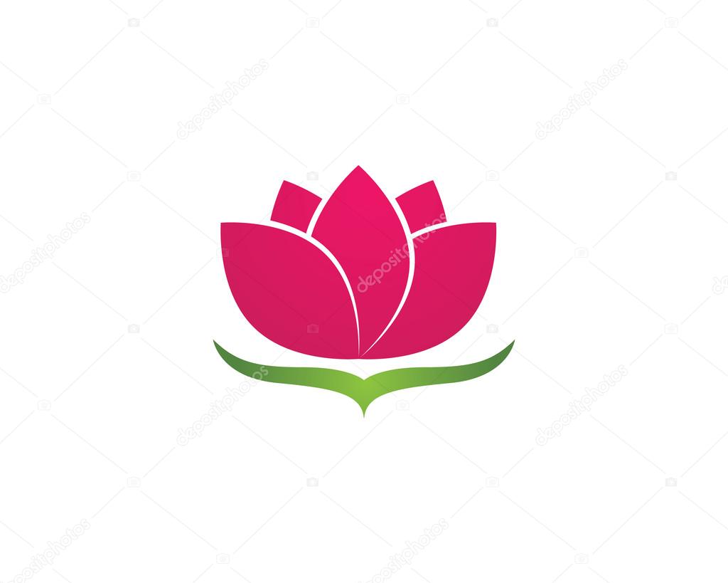 Lotus and flower logo and template