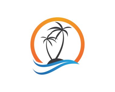 Su dalgası logo şablonu