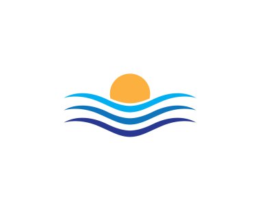 Su dalgası logo şablonu