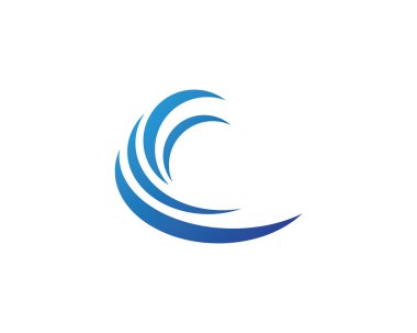 Su dalgası logo şablonu