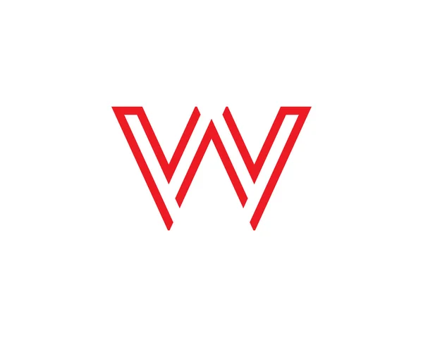 W 文字ロゴとテンプレート — ストックベクタ