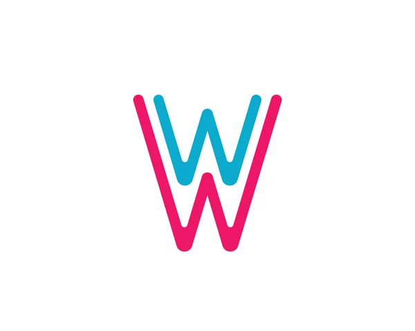 W brief logo en sjabloon — Stockvector