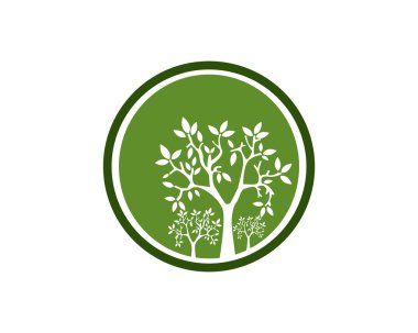 Ağaç logo ve şablon yeşil Konsept gidin