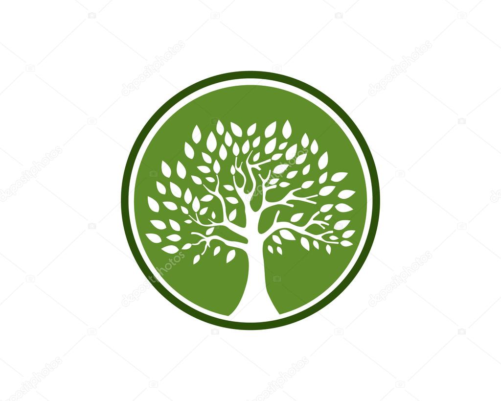 Tree logo and template go green concept