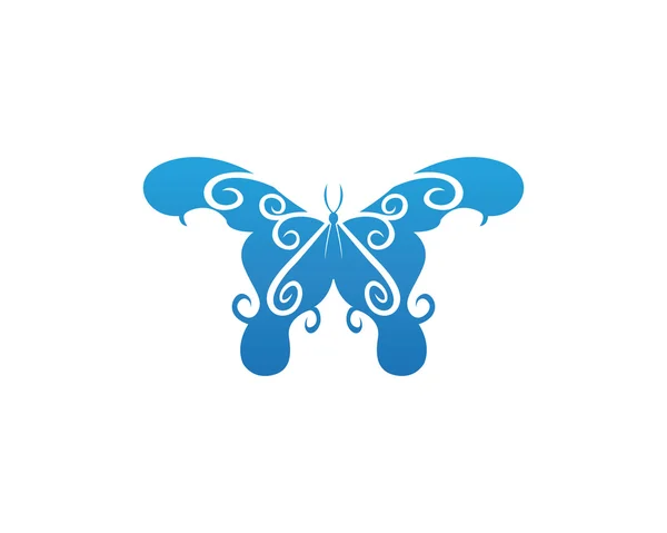 蝶のロゴとテンプレート — ストックベクタ