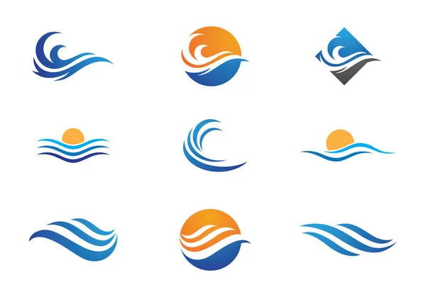 Logo ola de agua Plantilla — Vector de stock