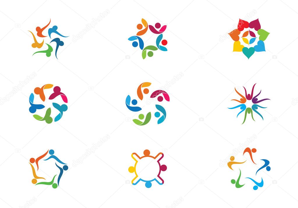 Adoption and community care Logo template vector icon
