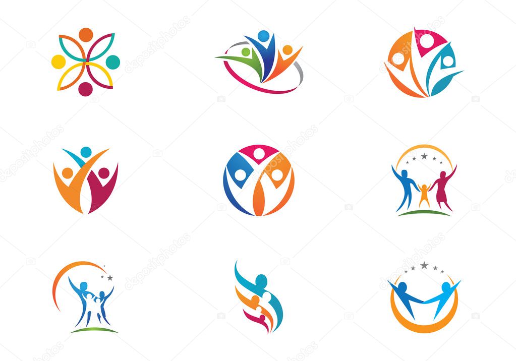 Adoption and community care Logo template vector icon