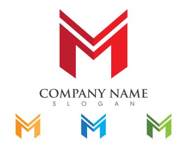 M harfi logo şablonu