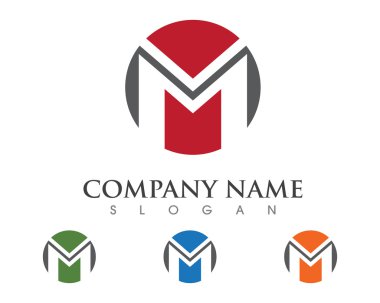 M harfi logo şablonu