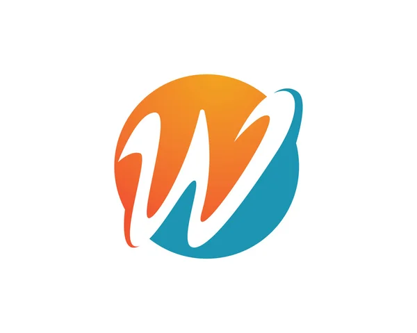 W lettre logo et modèle — Image vectorielle