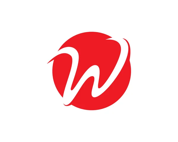 W 文字ロゴとテンプレート — ストックベクタ