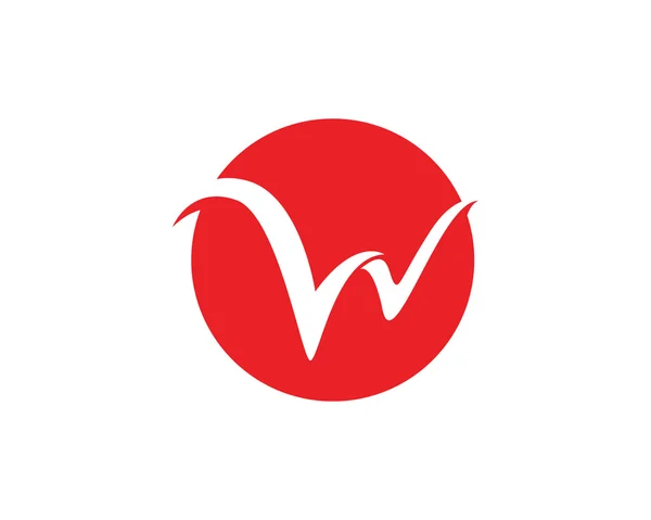 W letra logotipo e modelo — Vetor de Stock
