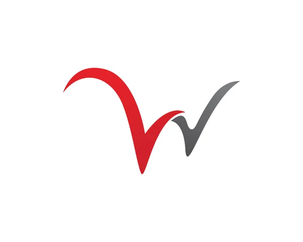 W brief logo en sjabloon — Stockvector