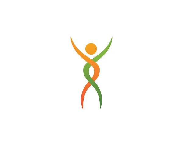 Logo sağlık hayat insanlar atlamak — Stok Vektör