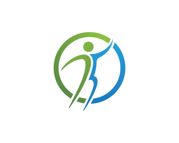 Menschen springen Logo Gesundheit Leben — Stockvektor