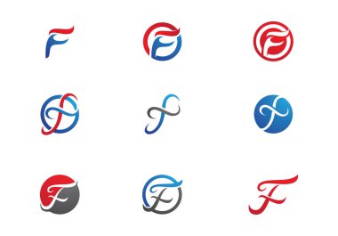 F harfi logo şablonu
