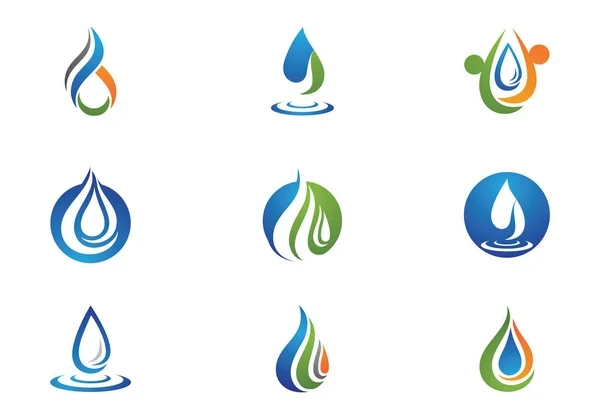 Ola y logotipo del agua — Vector de stock