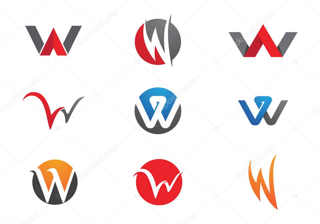 W Letter Logo Business professional logo template