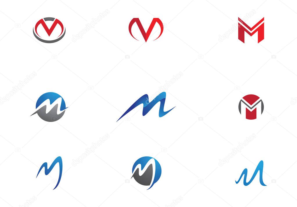 M Letter Logo Business professional logo template