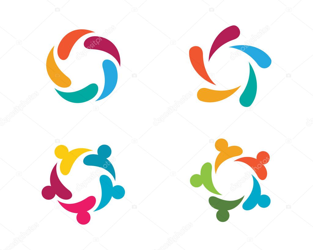 Adoption and community care Logo template vector icon