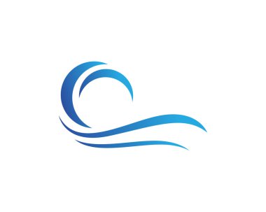 Su dalgası logo şablonu