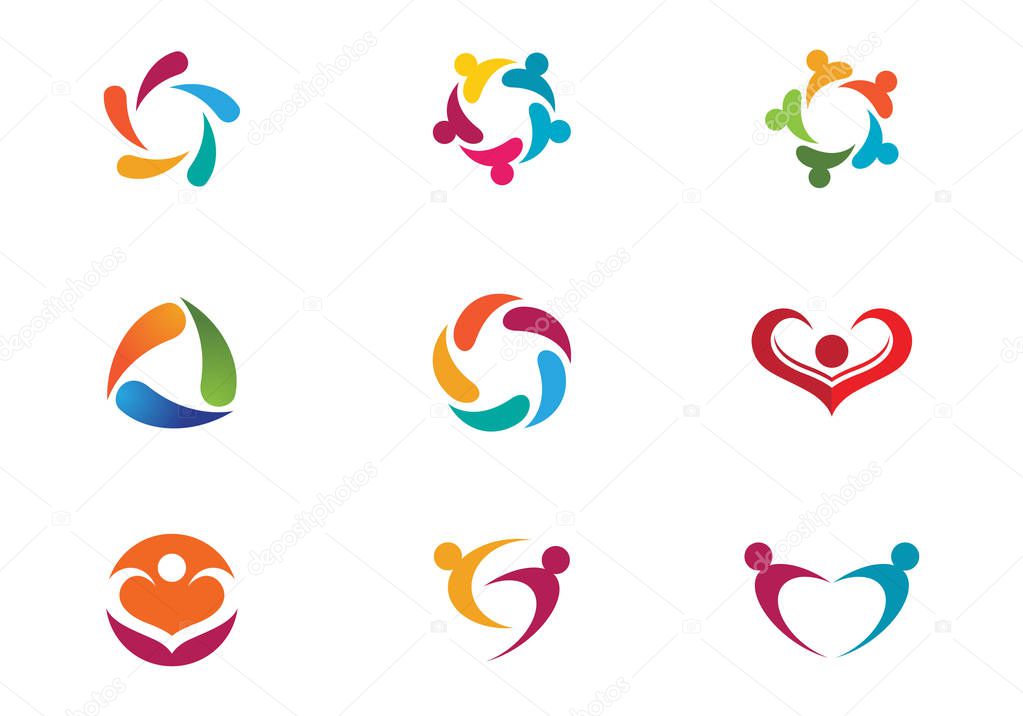Adoption and community care Logo template vector icon
