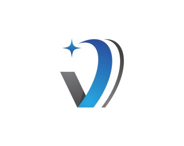V harfi logo şablonu