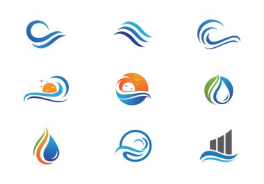 Su dalgası logo şablonu