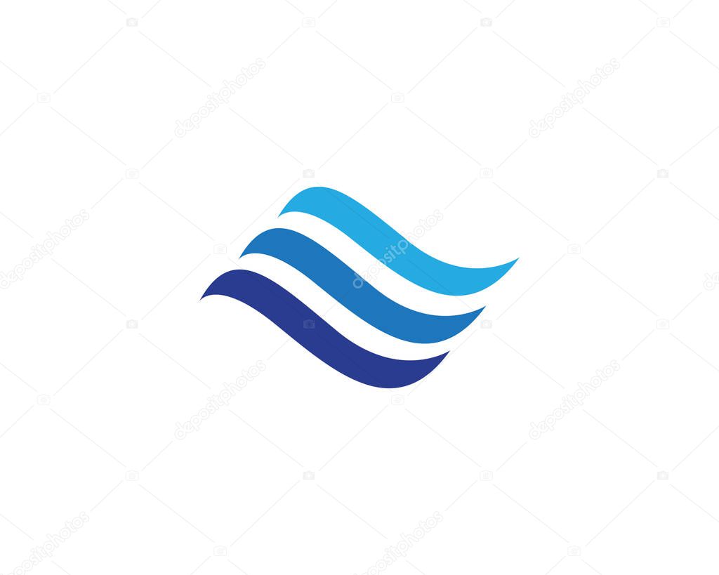 Water Wave symbol and icon Logo Template vector