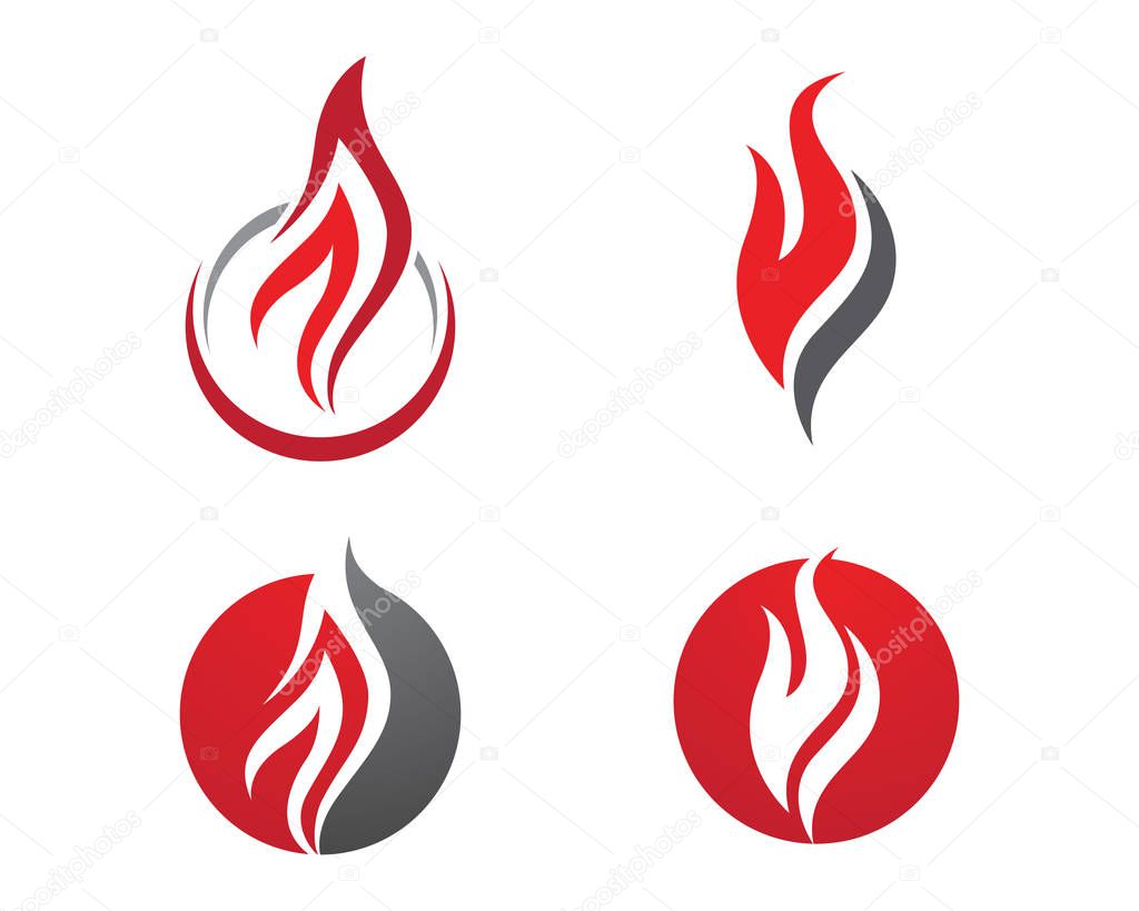Fire flame Logo Template vector icon Oil, gas and energy logo concept
