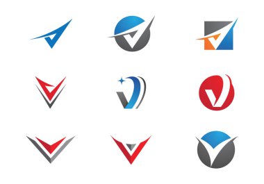 V harfi Logo iş şablonu