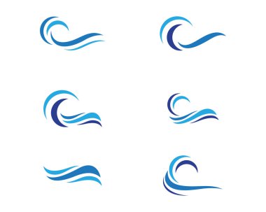 Su dalgası logo şablonu