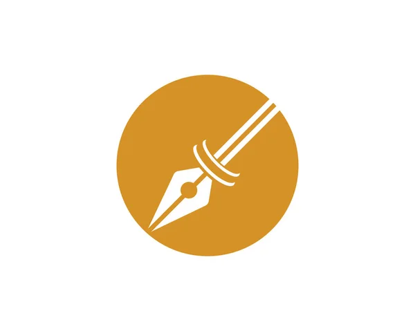 Tüy kalem Logo vektör — Stok Vektör