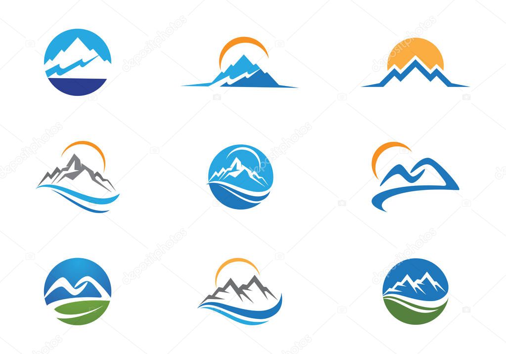High Mountain icon  Logo Business Template Vector