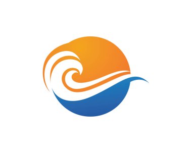 Su dalgası logo şablonu