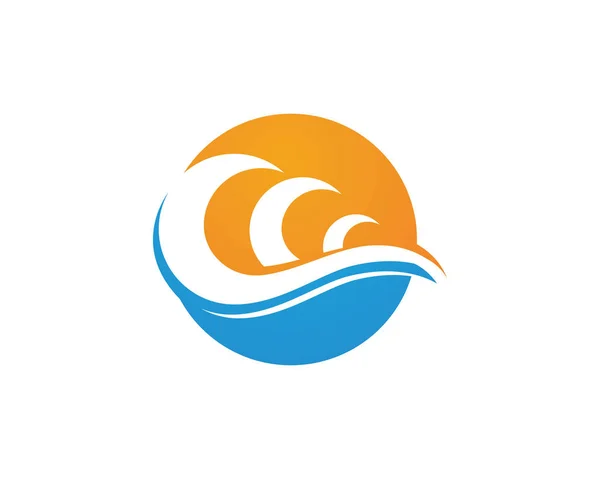 Logo ola de agua Plantilla — Vector de stock