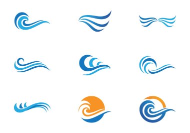 Su dalgası logo şablonu