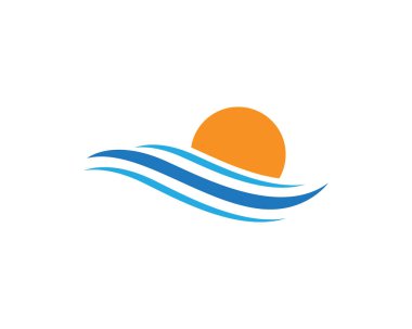 Su dalgası logo şablonu