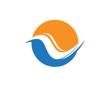 Su dalgası logo şablonu