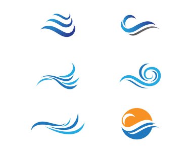 Su dalgası logo şablonu