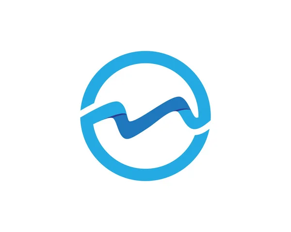 Ola de agua símbolo e icono Logo Plantilla vector — Vector de stock