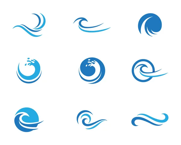 Water Wave symbol and icon Logo Template vector — Stock Vector