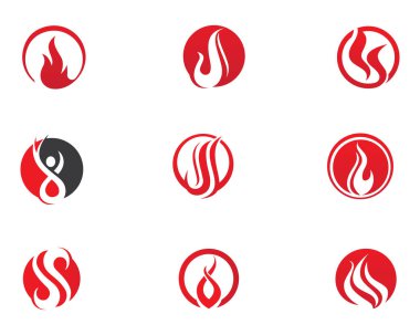 ateş alev logosu şablonu