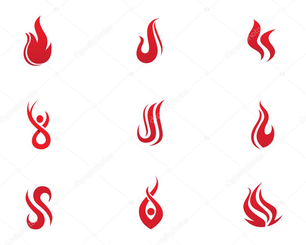 Fire flame Logo Template vector icon Oil, gas and energy logo concept