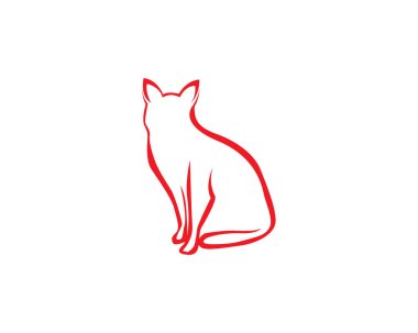 Kedi logo hayvan sevgi şablonu